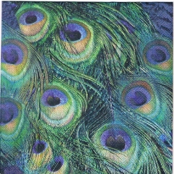 Serwetka -3352- pawie pióra